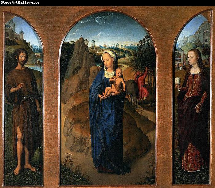 Hans Memling Triptych of the Rest on the Flight into Egypt.